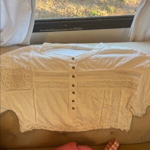Pilcro Ivory Button-Up Blouse